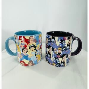 2 Disney Mugs Villains & Princesses Ceramic, Disney Princess, Disney Villains